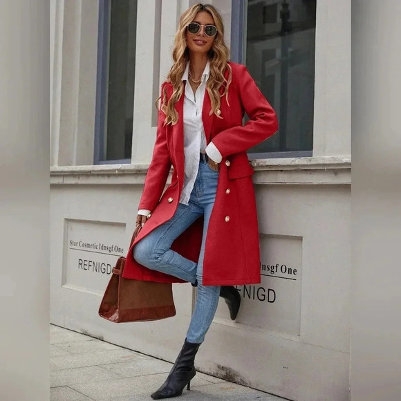 Lapel Neck Double Breasted Overcoat - Picture 4 of 6